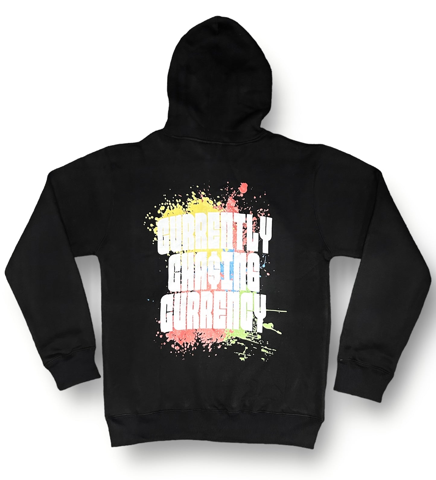 “Currently Cha$ing Currency” Black pullover hoodie
